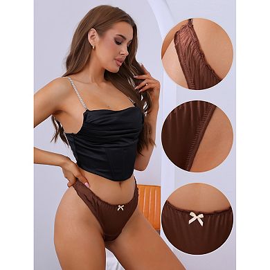 Women's Satin G-Strings Thongs Light and Breathable Tangas Underwear