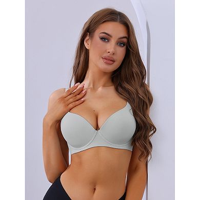 Women's Push-Up Minimizers Bra Adjustable Straps Solid Underwired Bra