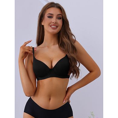Women's Push-Up Minimizers Bra Adjustable Straps Solid Underwired Bra