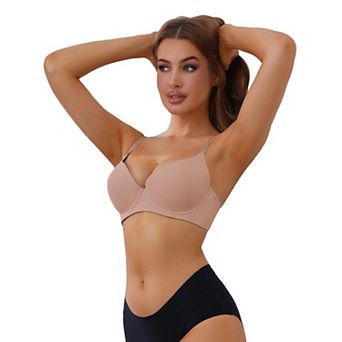 Women's Push-Up Minimizers Bra Adjustable Straps Solid Underwired Bra
