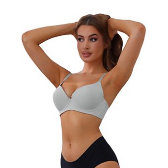 Women's Push-Up Minimizers Bra Adjustable Straps Solid Underwired Bra