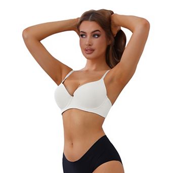 Women's Push-Up Minimizers Bra Adjustable Straps Solid Underwired Bra