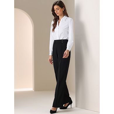 Leotard Shirt for Women's Collared Business Office Long Sleeves Bodysuit Work Shirt