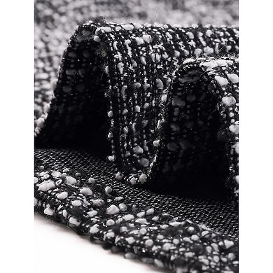 Tweed Tops for Women's Summer Plaid Cap Sleeve Casual Blouse