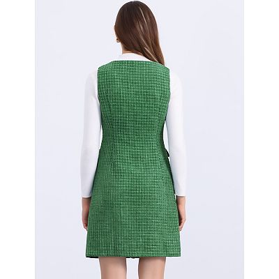 open lace back dress Pink Cord Austin Pinafore Mini Dress