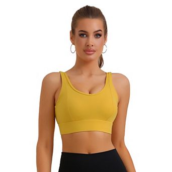 Women's V-Neck Integrated Cup Sports Bra Camisoles Push-Up Comfortable Underwear