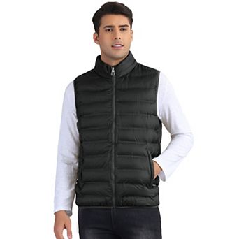 Padded Vest for Men's Casual Stand Collar Outwear Winter Zip Up Sleeveless Sleeveless Jacket