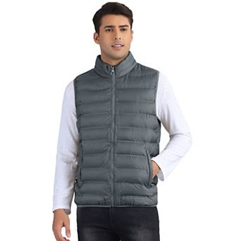 Padded Vest for Men's Casual Stand Collar Outwear Winter Zip Up Sleeveless Sleeveless Jacket