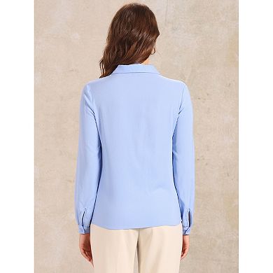 Textured Shirt for Women's Long Sleeve Work Office Button Down Shirts