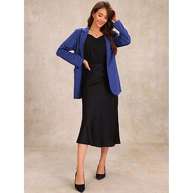 Business Blazer for Women's Single Breasted Long Sleeve Office Casual Blazer Jacket
