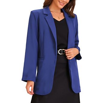 Business Blazer for Women's Single Breasted Long Sleeve Office Casual Blazer Jacket