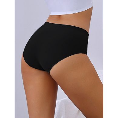 Women's Mid-Waisted Invisible Briefs Full Coverage Light and Breathable Panties