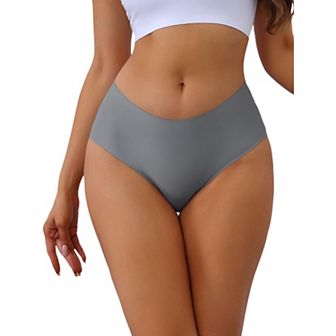 Women's Mid-Waisted Invisible Briefs Full Coverage Light and Breathable Panties