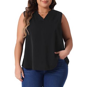 Plus Size Tank Tops for Women V Neck Sleeveless Blouses Casual Basic Tank