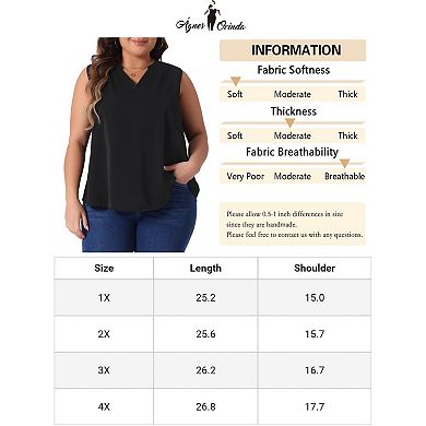 Plus Size Tank Tops for Women V Neck Sleeveless Blouses Casual Basic Tank