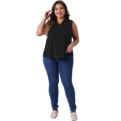 Plus Size Tank Tops for Women V Neck Sleeveless Blouses Casual Basic Tank