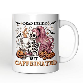 Funny Girl Caffeinated Skeleton, Halloween Mug For Women