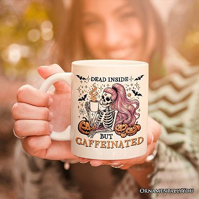 Funny Girl Caffeinated Skeleton, Halloween Mug For Women