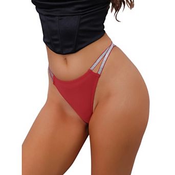 Women's Double Line G-Strings Thongs Low-Waisted T-back Tangas Panties