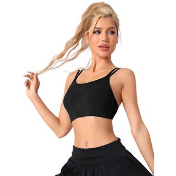 Women's Full-Coverage U Back Fitness Workout Bras Fixed Padded Cup Underwear