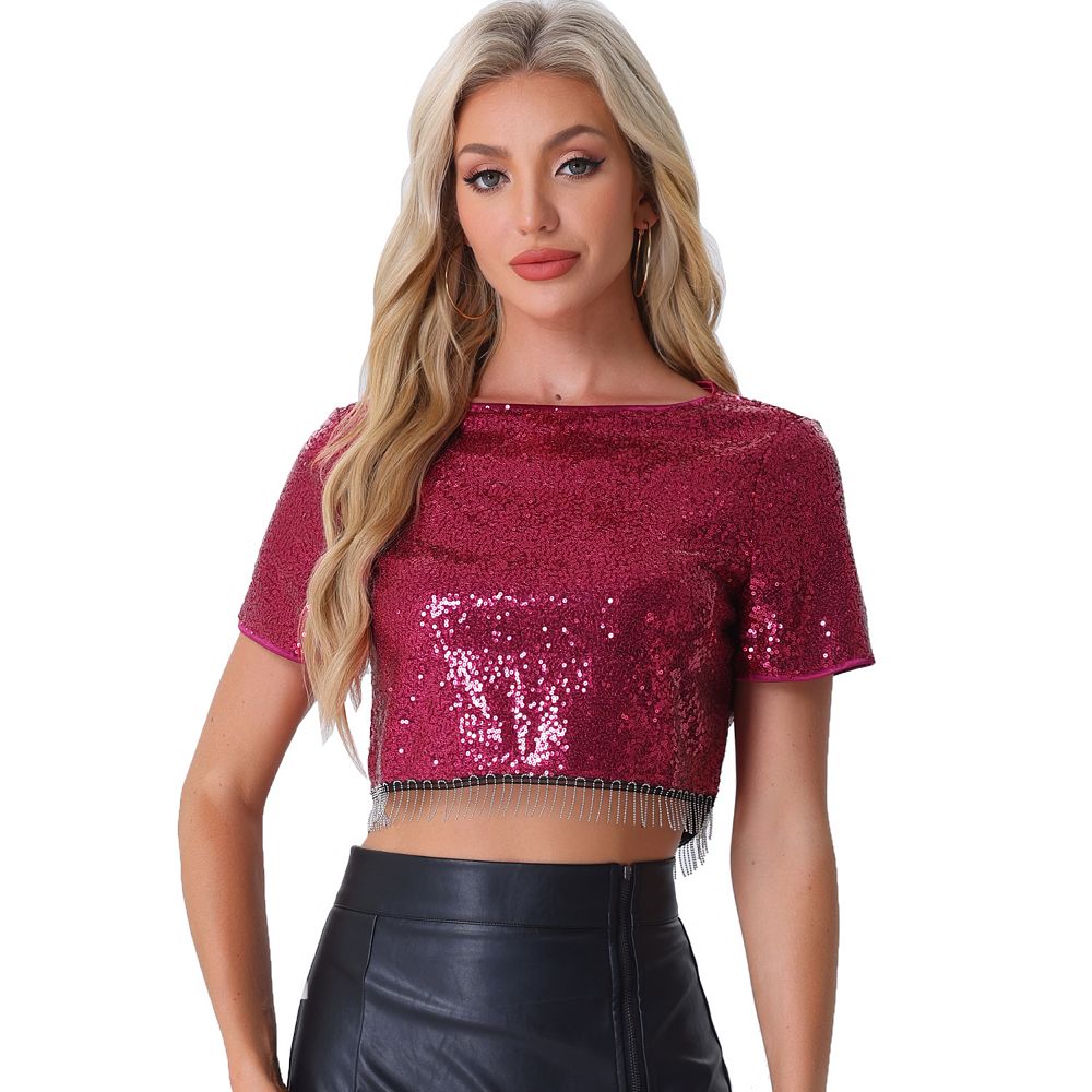 Sequin Long Sleeve Party Top Women