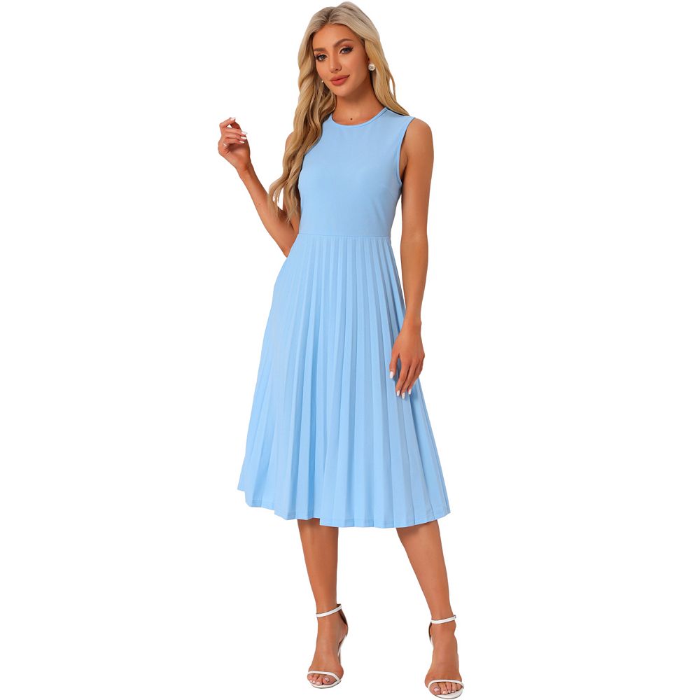 Sleeveless Pleated Hem Dress main image 1