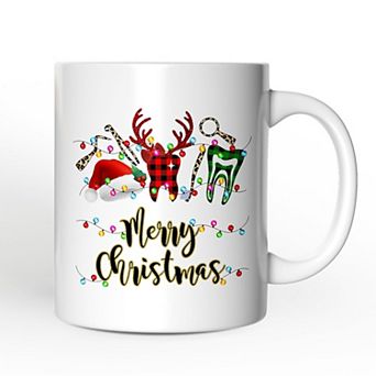 Dentist Buffalo Plaid Christmas Mug , Dental Gift