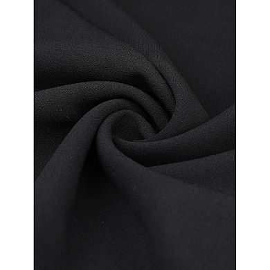 Party Jumpsuits for Women's Elegant Crew Neck Mesh Lace Sleeve Loose Wide Leg Romper