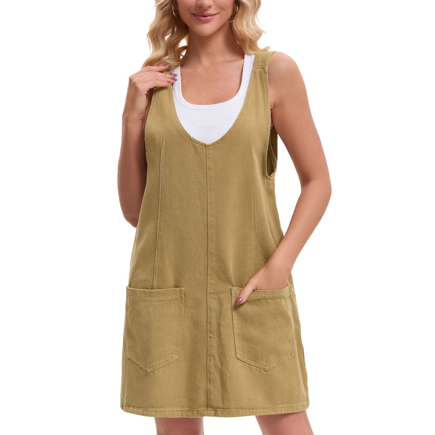 Женские платья Denim Overalls Roller Romper Loose Casual Sleeveless Pinafore Mini Dresses