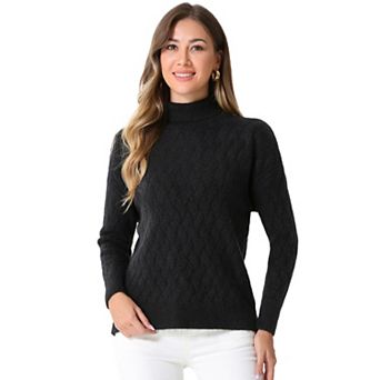 High Neck Sweater for Women's Long Sleeve Ribbed Stretch Winter Pullover Outwear