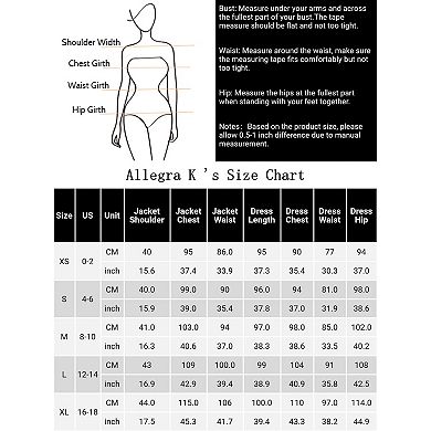 Dress Suit Sets for Women's 2 Piece Business Casual Sleeveless Dress and Long Sleeve Blazer