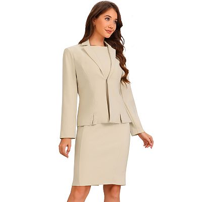 Dress Suit Sets for Women's Piece Business Casual Sleeveless