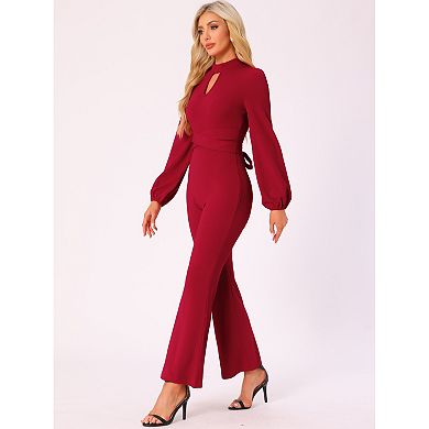 Dressy Jumpsuits for Women's Long Sleeve High Waist Elegant Party Bell Bottom Pants Jumpsuit