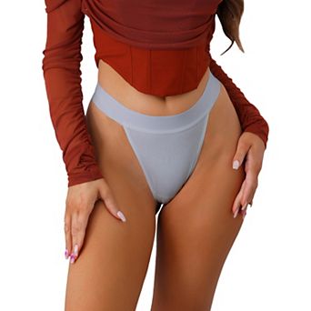 Women's High Waist T-back Thongs Hi-Cut Elasticity Tangas Underwear