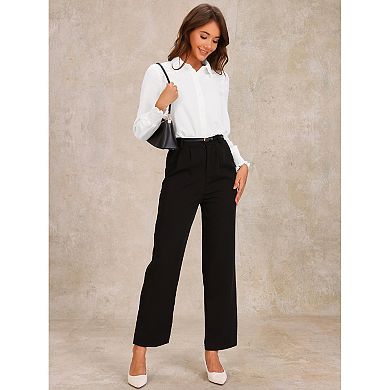 Long Sleeves Leotard Shirt for Women's Collared Business Dressy Bodysuit Top