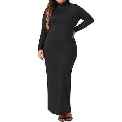 fitted lace wedding dress Bodycon Square Neck Long Sleeve Maxi Dress – The Hyper Culture main image 1