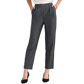 Women's Work Pants with Pockets Pull on High Waist Dress Ankle Pants Slacks