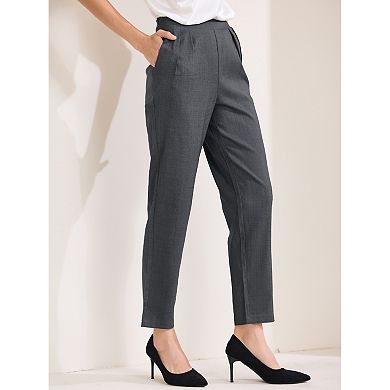 Women's Work Pants with Pockets Pull on High Waist Dress Ankle Pants Slacks