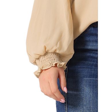 Plus Size Ruffled Square Neck Long Sleeve Blouse