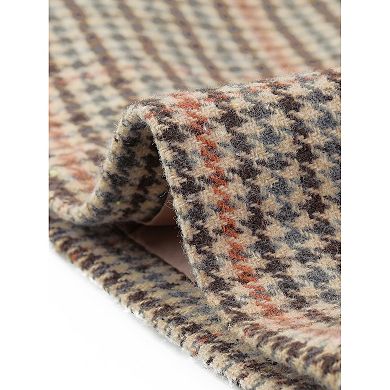 Women's Plaid Notched Lapel Button Front Work Formal Blazer Jacket