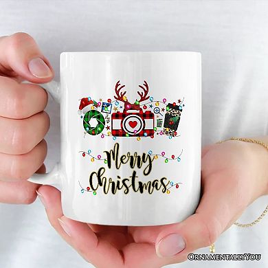 Photographer Buffalo Plaid Christmas Mug, Photography Accessories like Camera