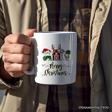 Farm Buffalo Plaid Christmas Mug, Farmhouse Gift