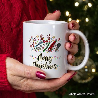 Barber Buffalo Plaid Christmas Mug, Barbershop Gift