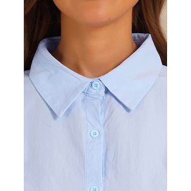 Women's Collar Office Top Long Sleeve Button Down Cotton Work Shirt