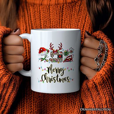 Sewing Buffalo Plaid Christmas Mug, Clothing Stylist Gift
