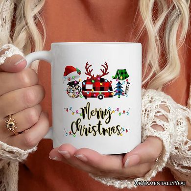Camp Buffalo Plaid Christmas Mug, Camping Friends Gift