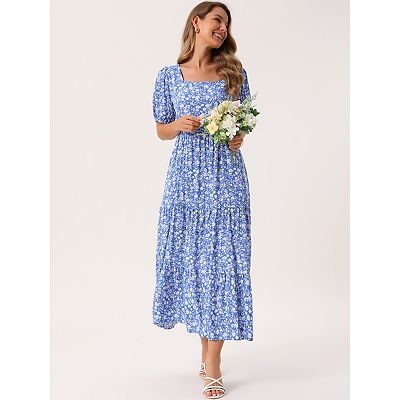 sachin and babi light blue dress Curve Floral Casual Sleeveless Dresses main image 1