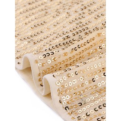 Sequin Top for Women's 3/4 Bell Sleeve V Neck Metallic Sparkly Glitter Party Blouse