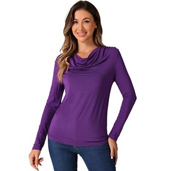 Casual Sweatshirt Tops for Women's Long Sleeve Cowl Neck Tops