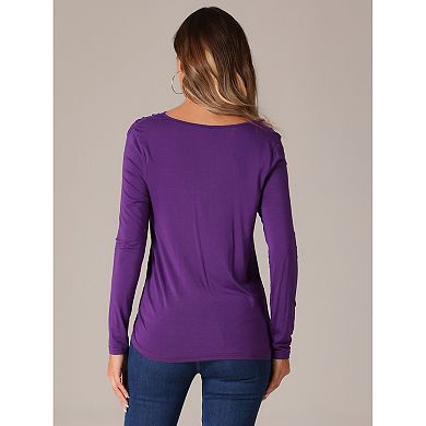 Casual Sweatshirt Tops for Women's Long Sleeve Cowl Neck Tops
